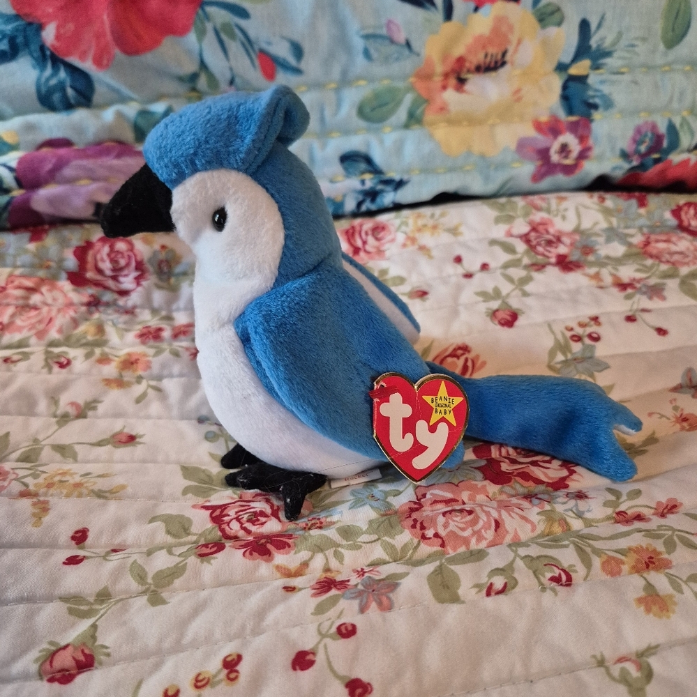 ❤️‍🔥 Vintage Ty Beanie Baby 1997 Rocket Blue Bird Plush Kids Toy With Tag